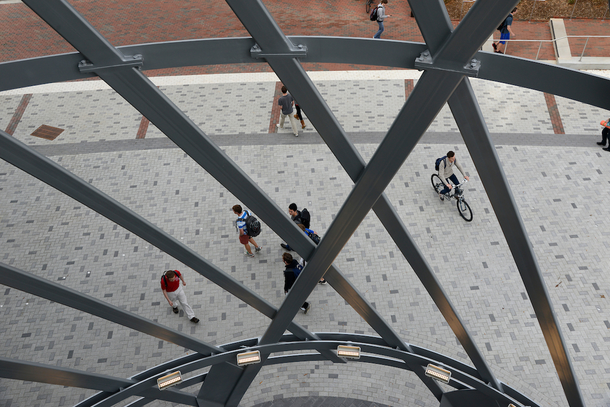 Talley Student Union view from elevator