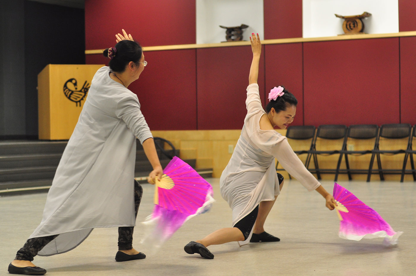 Asian fan dancers