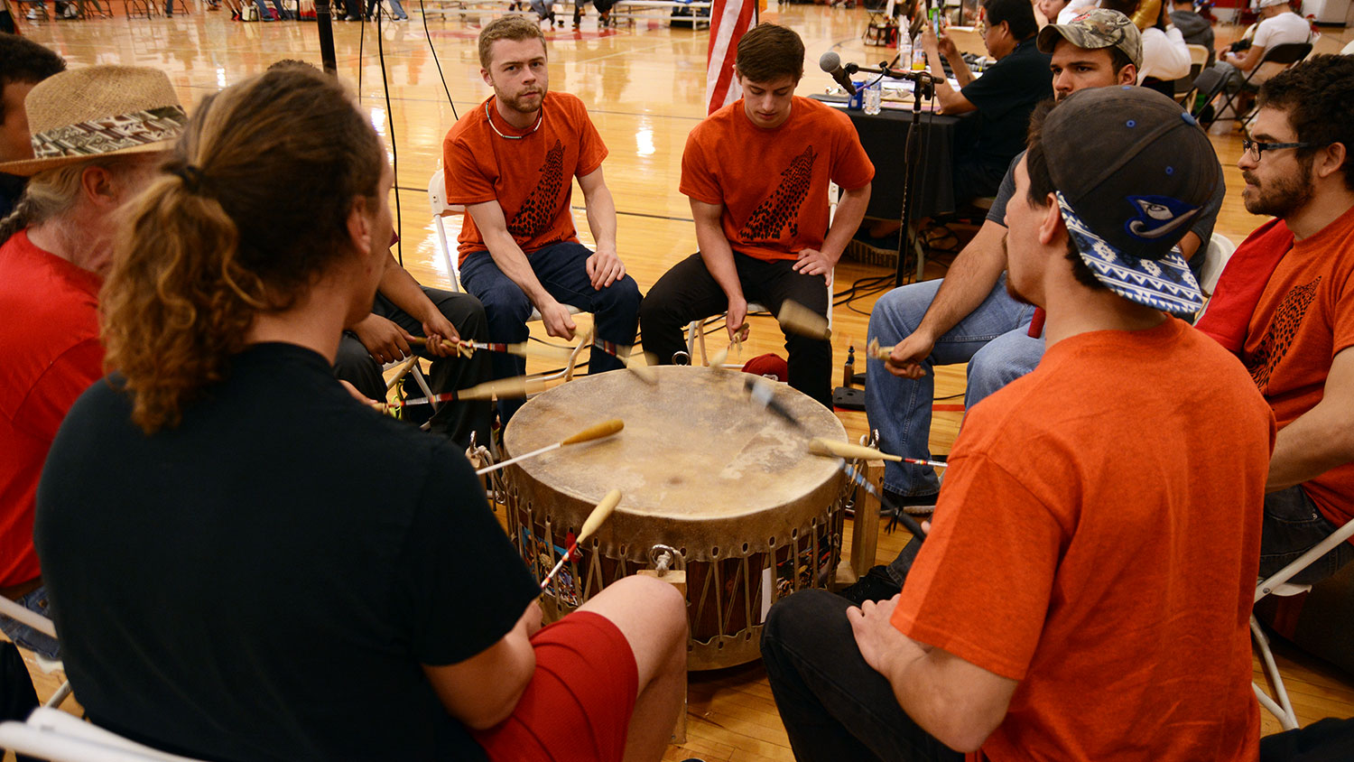 Drum circle at NC State Pow Wow