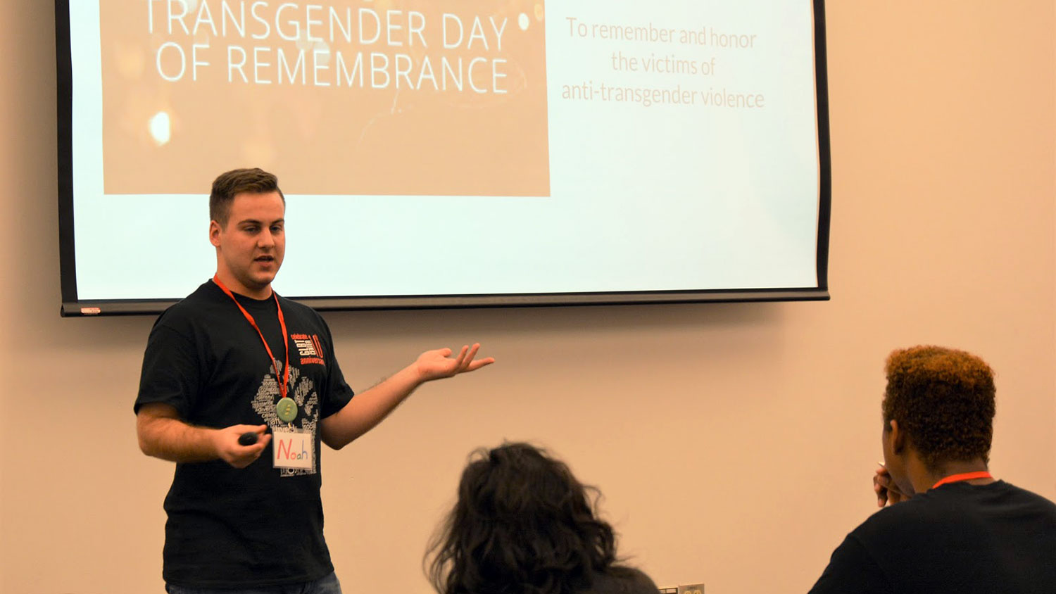 Noah Riley presents at Queer Youth Leadership Summit