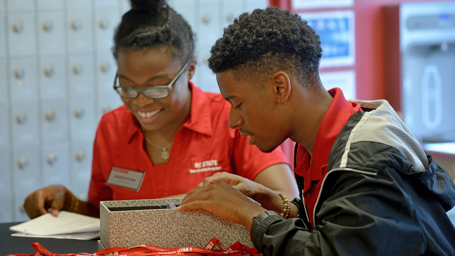 Students at orientation