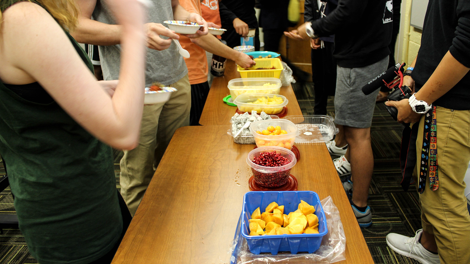 Bowls of fruits and vegetables