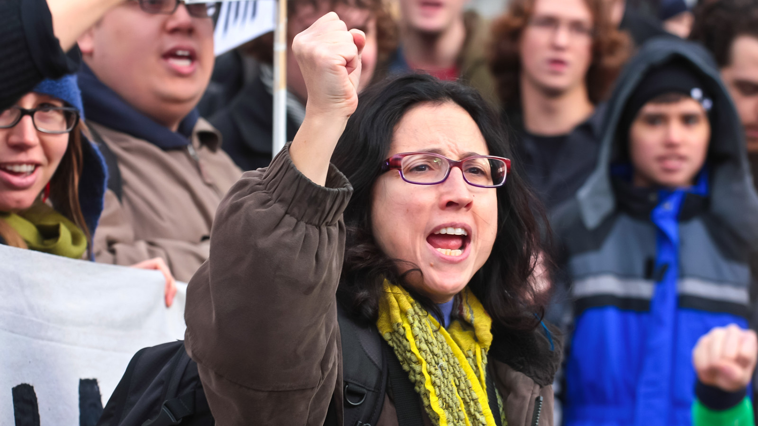 woman at rally