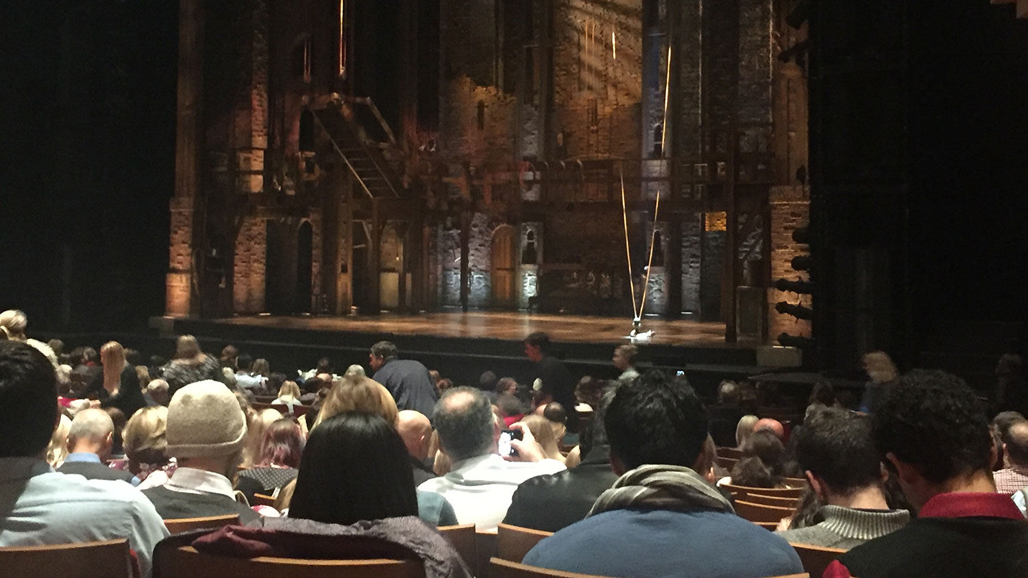 Hamilton stage before the show at DPAC