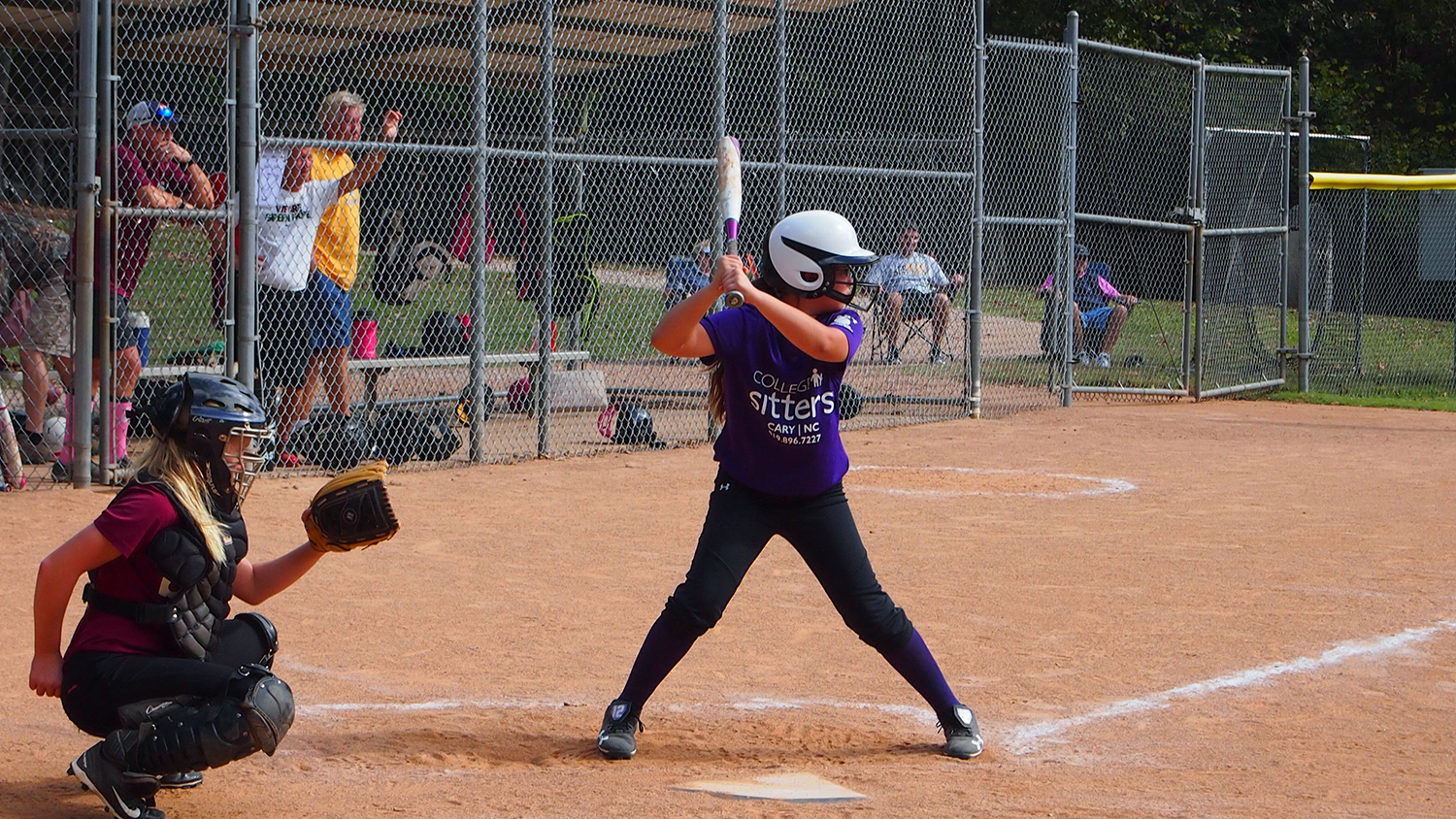 Softball player at bat