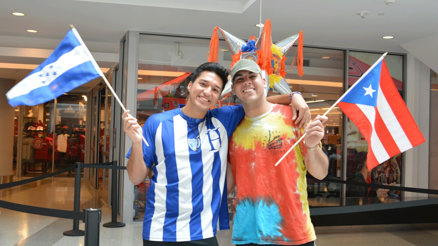 Students with flags