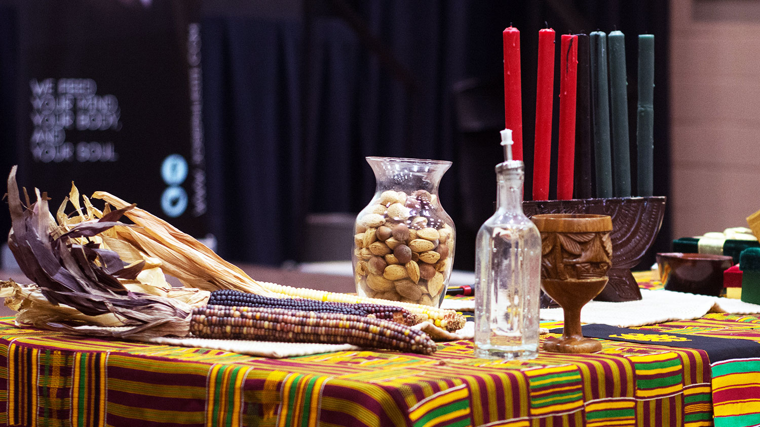 Kwanzaa candles and items