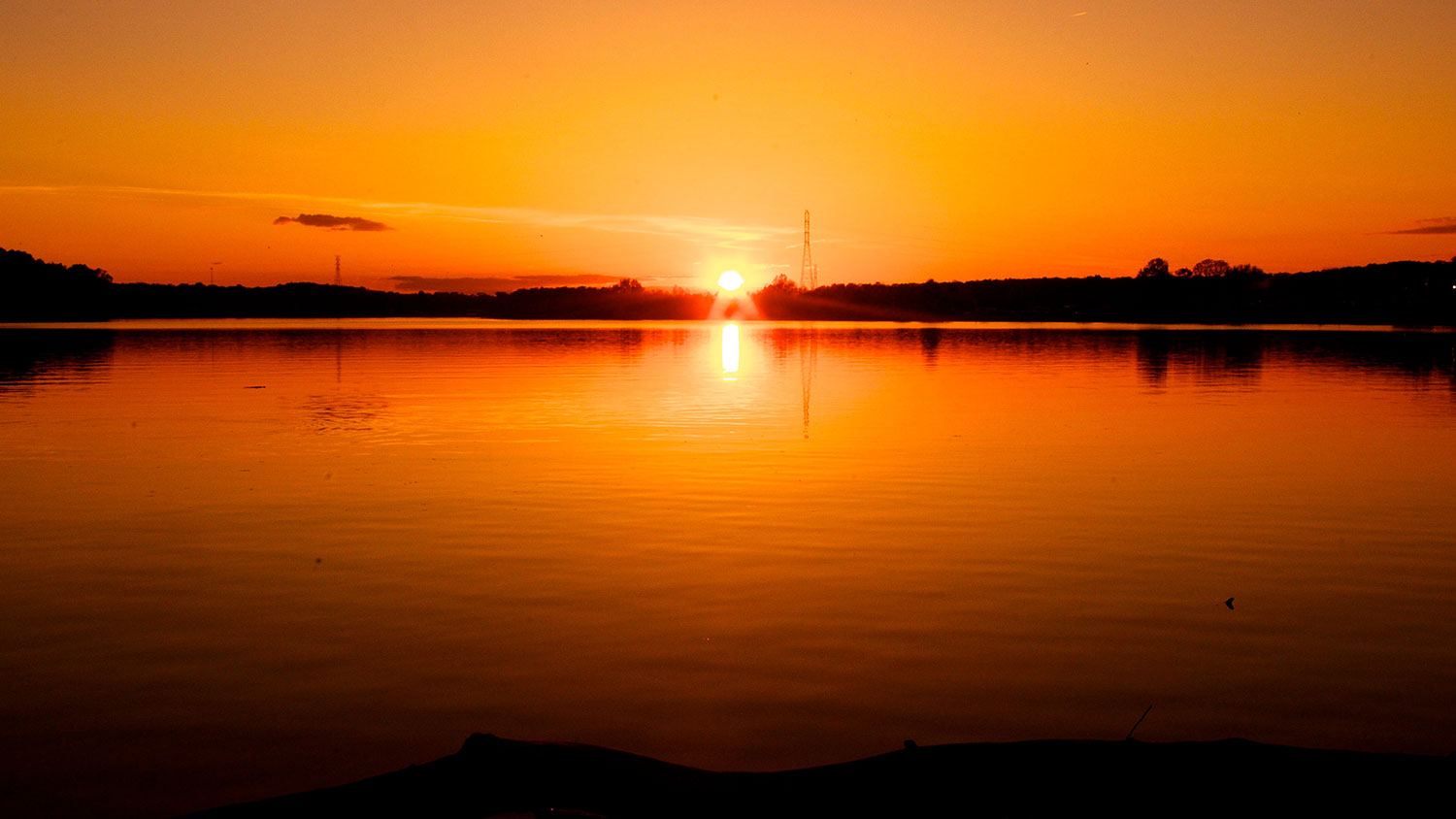 Sunset over lake