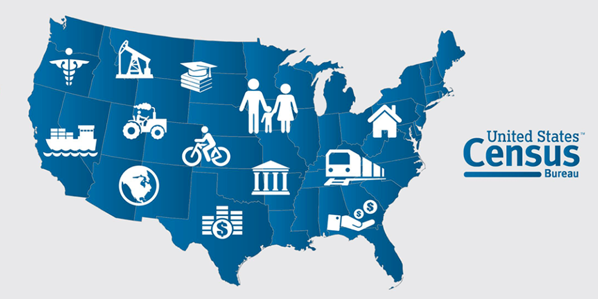 Map of U.S. depicting census funding impacts