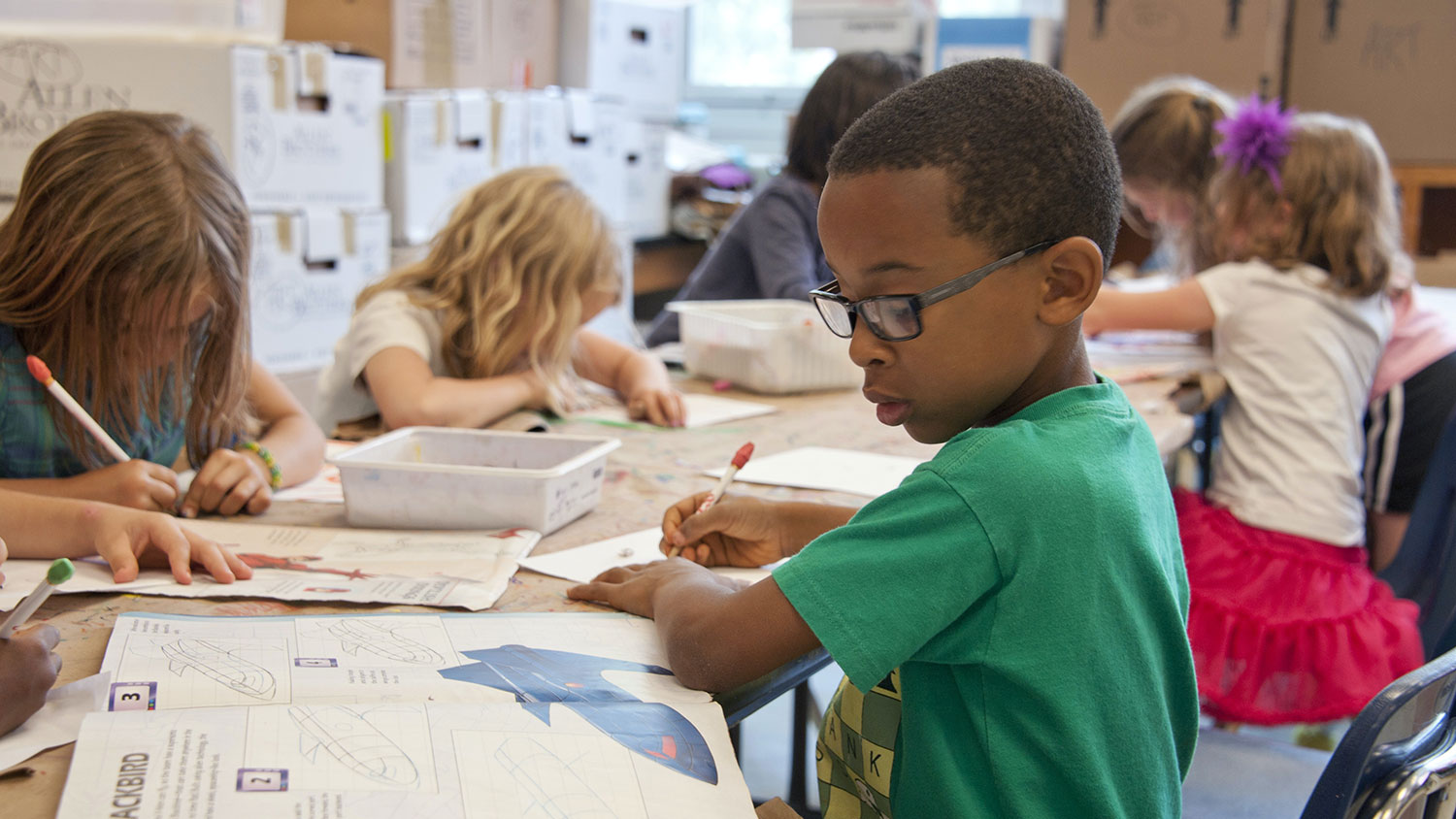 Young Black boy in a classrom