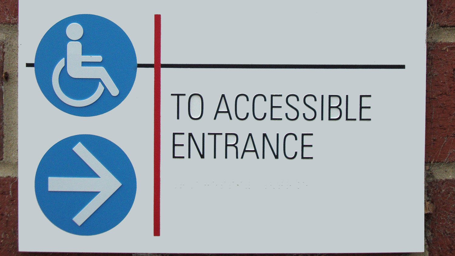 Accessible entrance sign