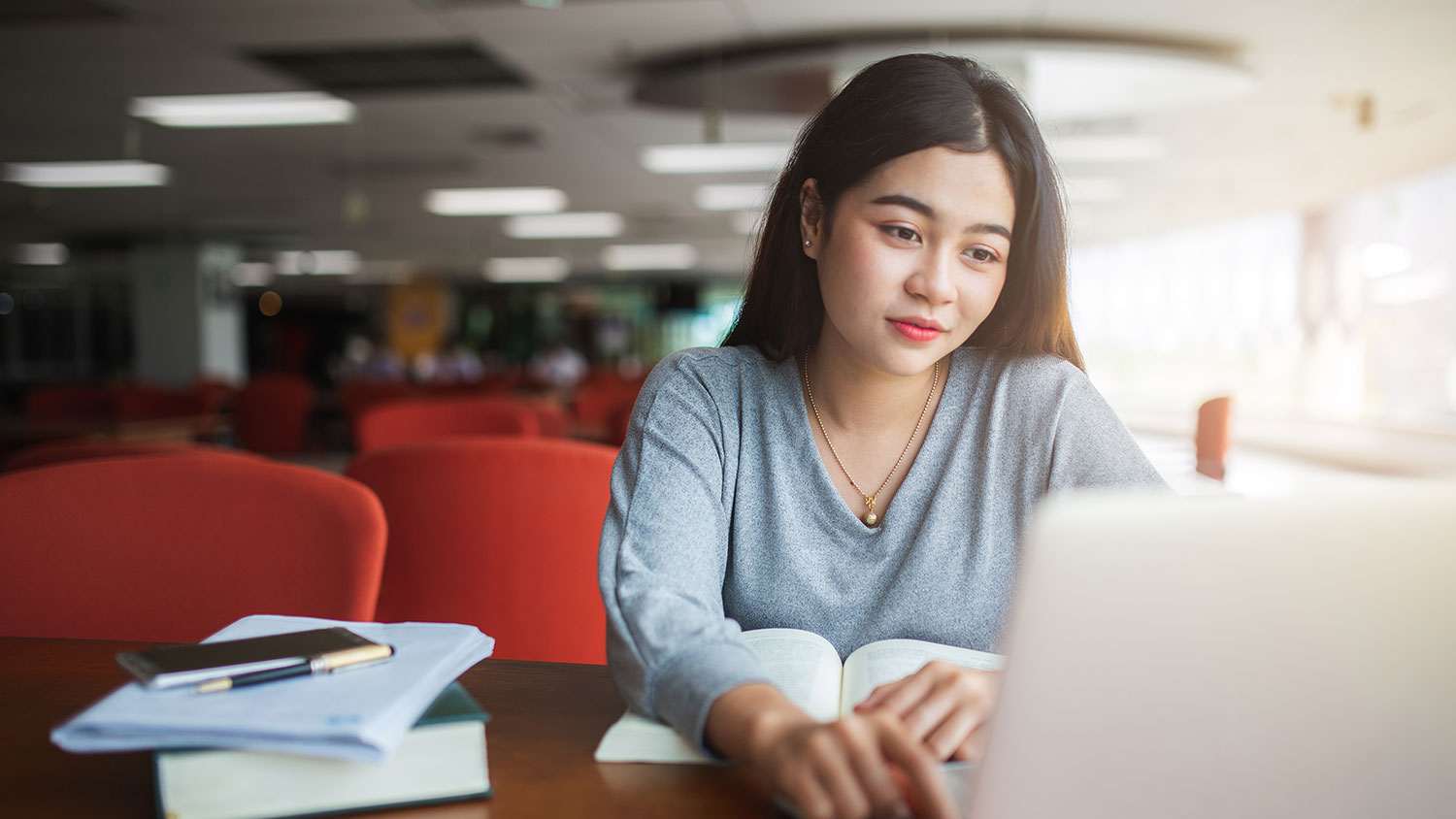 Young woman using a laptop