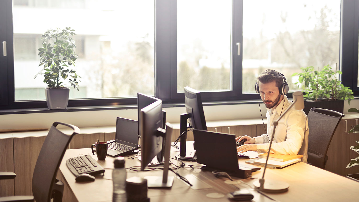 Person attending virtual conference